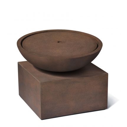 Gartenbrunnen mit Sockel - LED - Pumpensystem - Fiberglas - Serie Easy Lite Ceru - Rusty Iron