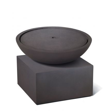 Gartenbrunnen mit Sockel - LED - Pumpensystem - Fiberglas - Serie Easy Lite Ceru - Antikbraun