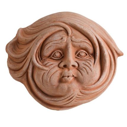 Impruneta Terracotta, Vento, "Der Wind", Windfigur, Wandmaske, Wandbild, Terracottadekoration, Wanddekoration, Gartendekoration