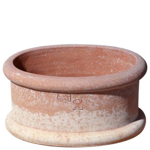 Impruneta Terracotta, Ovalina con Orli Tondi, Pflanztopf, Blumentopf, oval, schlicht, klein, grau, Terracottatopf
