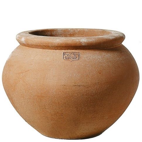 Impruneta Terracotta, Cache-Pot Liscio con Orlo, glatter Topf mit Rand, Pflanzgefäß