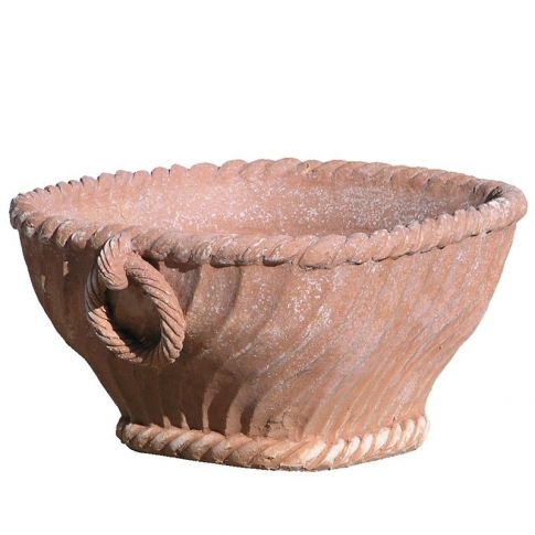 Impruneta Terracotta, Paniera quadrata con Anelli, quadratischer Pflanztopf, Blumentopf