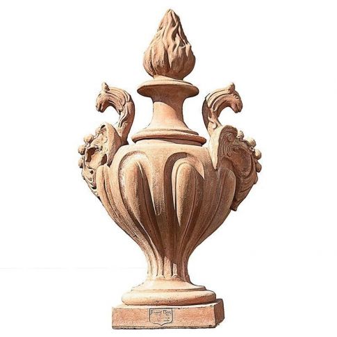Impruneta Terracotta, Alzata con Draghi, Pokal mit Drachen, Dekoration