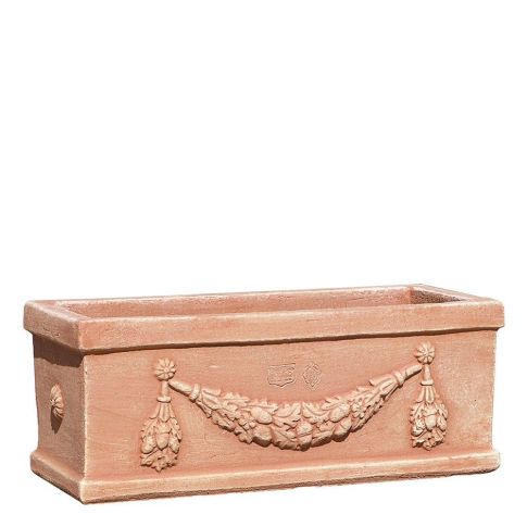 Impruneta Terracotta, Cassetta festonata, Blumengefäß, Kassette