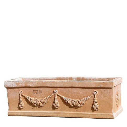 Impruneta Terracotta, Cassetta festonata, Blumengefäß, Kassette