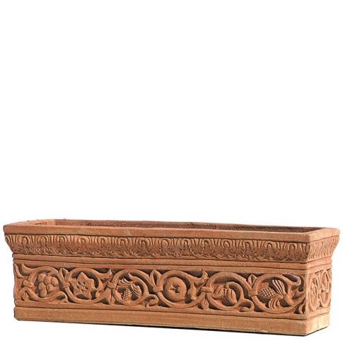 Impruneta Terracotta, Cassetta bizantina con volute, Blumengefäß