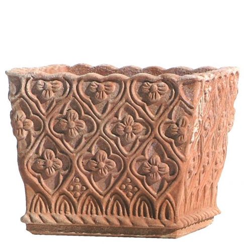 Impruneta Terracotta, Cassetta bizantina, rechtiger Pflanztopf, Blumentopf