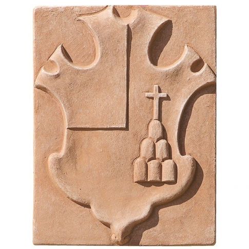 Impruneta Terracotta, Stemma Buondelmonti, Wappen, Wandbild, Dekoration, Relief