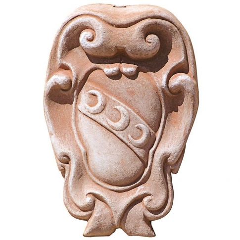 Impruneta Terracotta, Stemma Strozzi, Wandbild Wappen, Dekoration, Relief