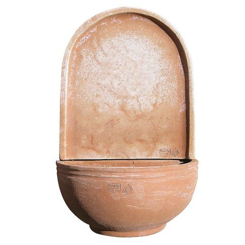 Impruneta Terracotta, Tasca due Righi, Wandtopf mit schmalen Streifen wahlweise mit Rückwand, Pflanzgefäß