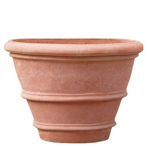 Impruneta Terracotta, Vaso Bearesi con Orli, Wandtopf mit Streifen, Pflanzgefäß