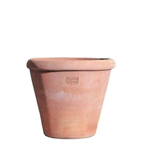 Impruneta Terracotta, Vasello, Blumentopf, Pflanztopf, rund, schlicht, klein, grau, Terracottatopf, Kräutertopf