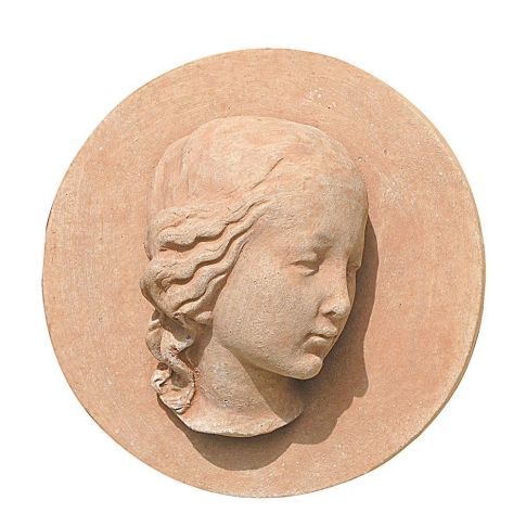 Impruneta Terracotta, Volto di Angelo, Wandbild Engelsgesicht, Dekoration, Relief
