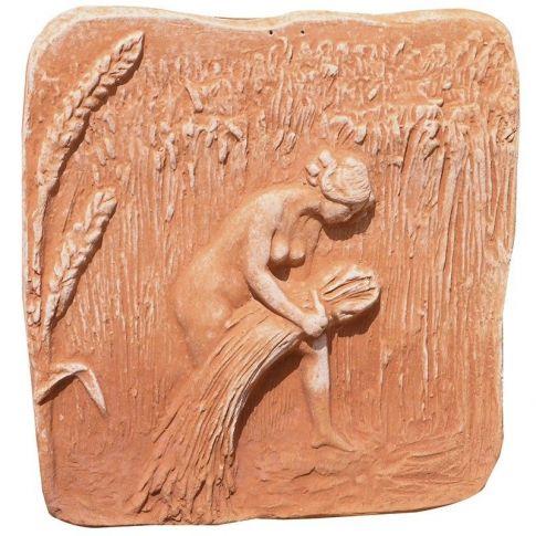 Impruneta Terracotta, Pannello "La Mietitura", Wandbild "Ernte", Paneel, Dekoration