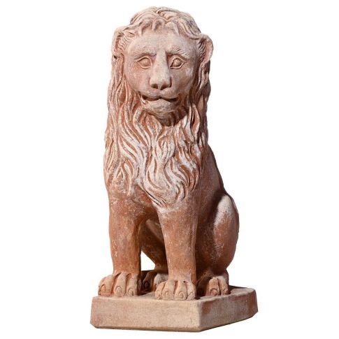 Impruneta Terracotta, Leoncino Seduto, kleiner Löwe, Tierfigur, Gartendekoration