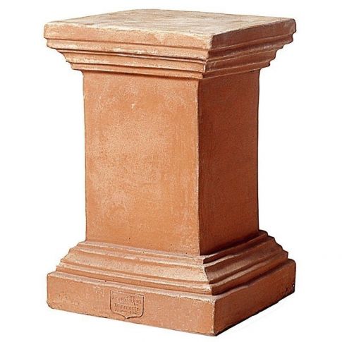 Impruneta Terracotta, Colonna Quadrata Liscia, quadratischer, schlichter Sockel, Basis, Säule