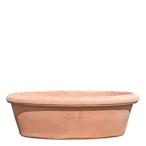 Impruneta Terracotta, Zangola da Baccalá alta, Blumenschale, Pflanzschale, oval, schlicht, Terracottaschale
