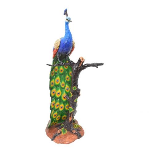 Bronzefigur Pfau, A BRONZE SCULPTURE OF A PEACOCK