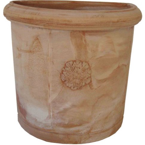 Galestro Terracotta, Semicircolare, halbrunder Wandtopf mit Rosette, Blumengef&auml;&szlig;, Blumentopf