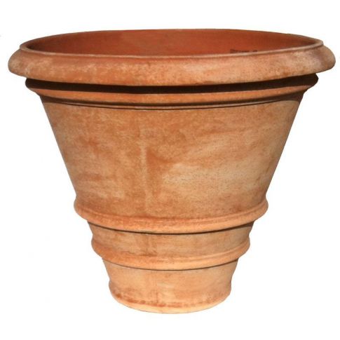 Galestro Terracotta, Vaso Liscio, schlichter Pflanztopf mit Streifen, Vase, Blumentopf