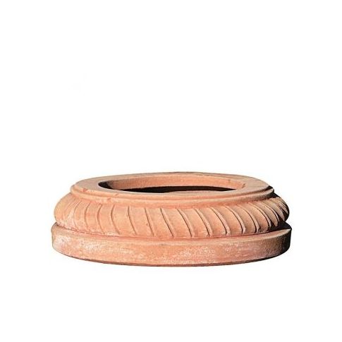 Impruneta Terracotta, Base a Fascia Scanalata, Sockel, Basis, Terracottasockel, Terracottabasis