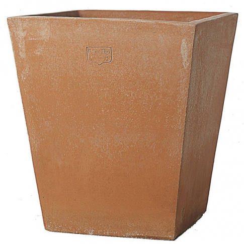 Impruneta Terracotta, Firenzuola, Blumenkasten, quadratisch, schlicht, hoch, grau, Vierecktopf, Terracottatopf, Pflanzvase