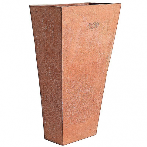 Impruneta Terracotta, Firenze a parete, Wandtopf, rechteckig, schlicht, hoch, modern, grau, Terracottatopf, Terracottavase