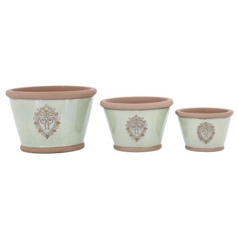 Blumentopf Queenpot, glasiert, rund, lindgr&uuml;n