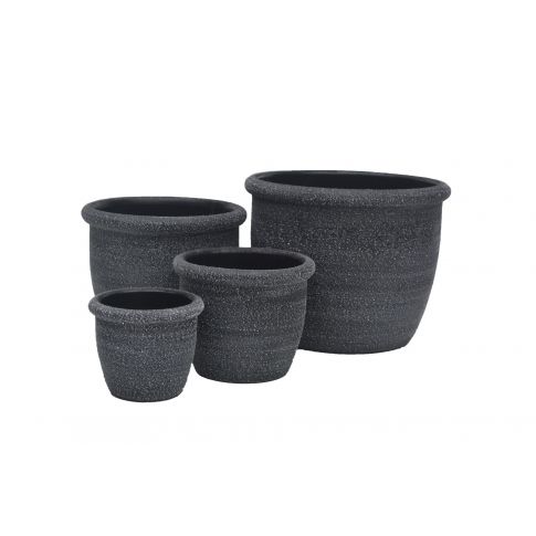 Blumentöpfe Painted Dusty Black - rund - schwarz - 4 Größen