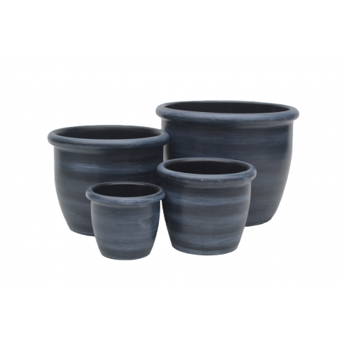Blumentöpfe Painted Cloudy Black - rund - schwarz - 4 Größen