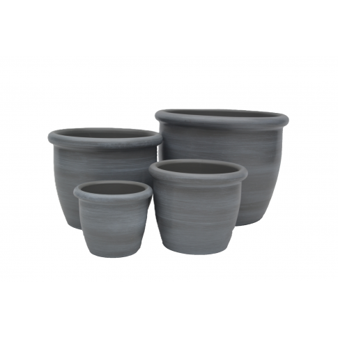 Blumentöpfe Painted Cloudy grey - rund - grau - 4 Größen