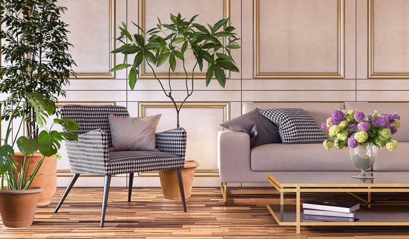 Terracotta im Wohnzimmer aus Italien