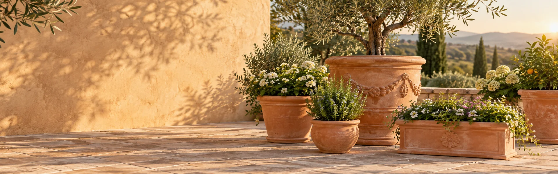 Terracotta-Pflanzgefäße für den Garten